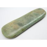 Large piece of mottled pale green jade 39 x 12cms Condition Report & Further Details