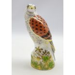 Royal Crown Derby paperweight 'Kestrel' with gold stopper,