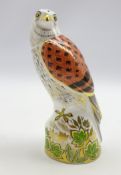 Royal Crown Derby paperweight 'Kestrel' with gold stopper,