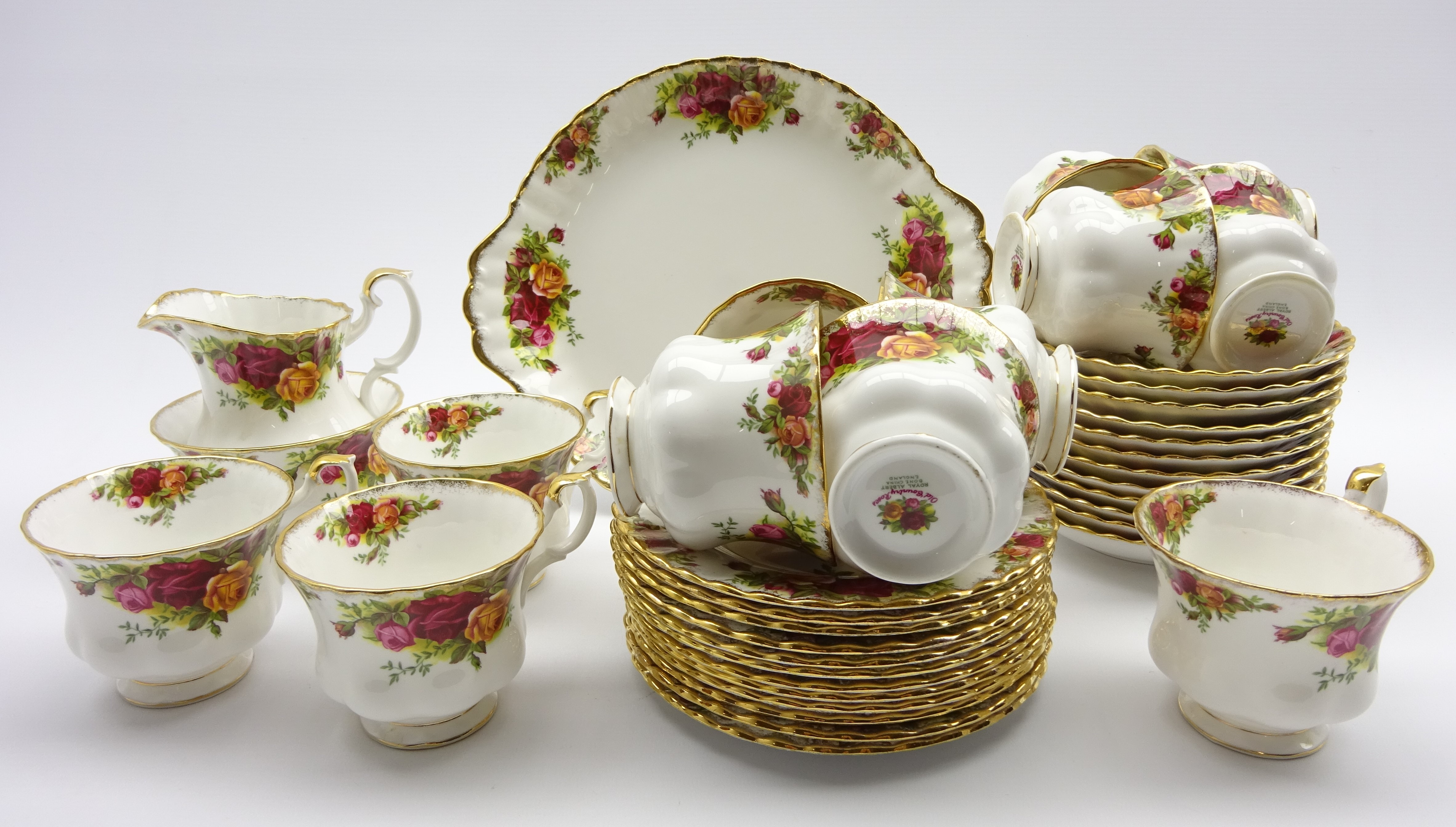 Royal Albert 'Old Country Roses' tea set comprising 12 cups and saucers, 12 plates, milk jug,