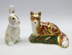 Royal Crown Derby 'Fox Cub' paperweight and another for the collectors guild 'Dandelion' both with