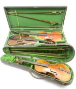 20th century two piece back maple violin label 'Stradivarius...