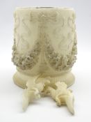 Late 19th/early 20th century Italian carved alabaster circular planter,