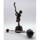 Early 20th century bronze cherub mystery clock,