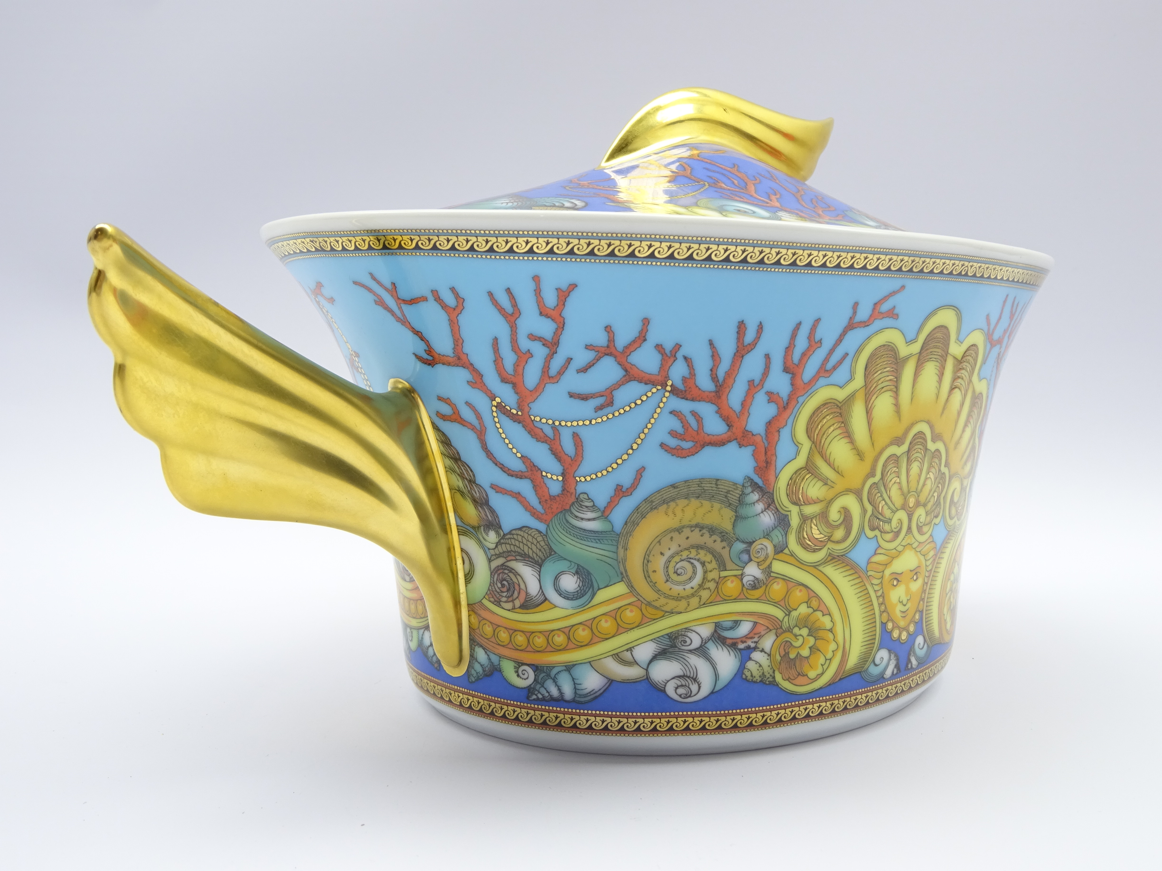 Rosenthal Studio Line Versace covered vegetable dish in 'Les Tresors de la Mer' design 16 x 33cms - Image 4 of 7