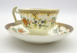 Early 19th Century Swansea tea cup and saucer of London shape decorated with floral sprays and with