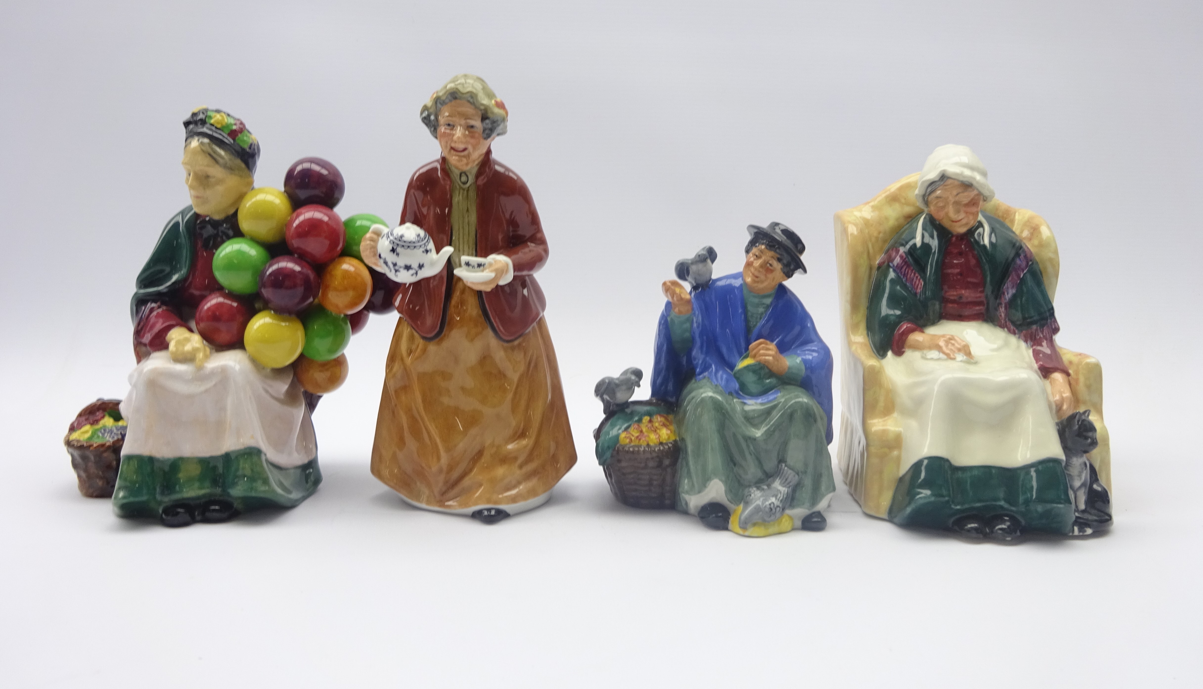 Four Royal Doulton figures; Old Balloon Seller, Forty Winks, - Image 2 of 2
