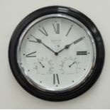 Bradelby circular wall clock with humidity and temperature dials,