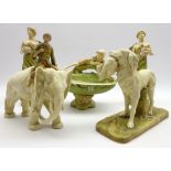 Royal Dux models comprising Elephant and Rider no.