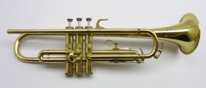 Corton brass trumpet in fitted case