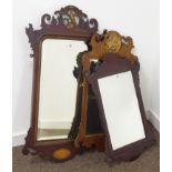 Chippendale style mahogany framed mirror (66cm x 39cm),