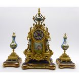 Late 19th century French clock garniture,