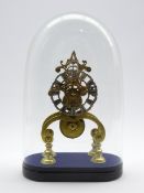19th century brass skeleton clock time-piece, single fusee movement with anchor escapement,