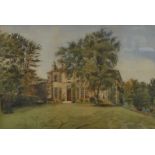 Early 20th Century watercolour of Allerton Hall signed and inscribed on an old label 30cm x 46cm