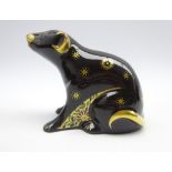 Royal Crown Derby 'Tasmanian Devil' paperweight with gold stopper,
