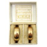 Two 14ct gold wedding bands, continental hallmark, both inscribed 22/V 1923, approx 11.