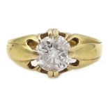 Gold single stone diamond ring, hallmarked 9ct carat,