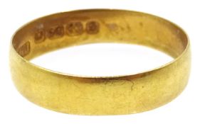 Victorian 22ct gold wedding band, Birmingham 1892, approx 2.