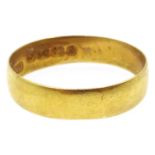 Victorian 22ct gold wedding band, Birmingham 1892, approx 2.