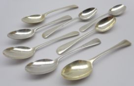 Three silver teaspoons Birmingham 1936 and 5 others, various dates 4.