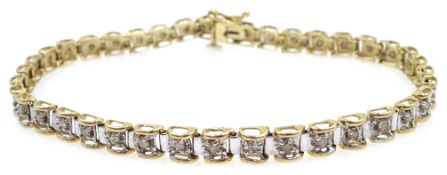 9ct gold diamond bracelet,