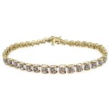 9ct gold diamond bracelet,