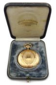 Early 20th century 14ct gold Systeme Glashütte full hunter pocket watch, top wind,