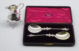Pair of late Victorian silver Apostle spoons with twisted stems L18cms,