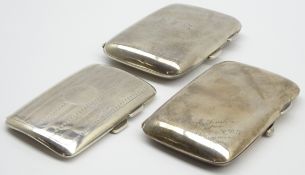 Ladies engraved silver cigarette case Birmingham 1924,