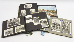 Three photograph albums and contents of photographs and postcards of East Anglia and South East