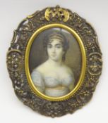 Miniature oval half length portrait of Josephine, Empress of France,
