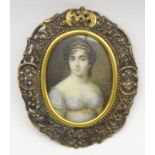 Miniature oval half length portrait of Josephine, Empress of France,