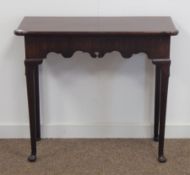 Georgian mahogany side table, shaped and pierced figured apron, on cabriole supports with pad feet,