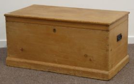 Early 20th century waxed pine blanket chest,