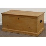 Early 20th century waxed pine blanket chest,