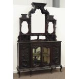 Late Victorian mahogany mirror back sideboard,