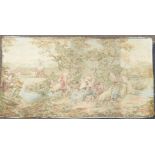 Continental machined Tapestry panel of classical figures and landscape 180cm x 95cm