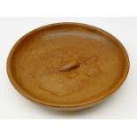 Mouseman adzed oak circular bowl with centre mouse signature, by Robert Thompson of Kilburn,