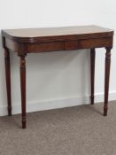 George III mahogany Gillows type tea table, moulded rectangular top with rounded corners,