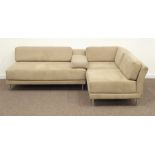 Habitat three piece corner sofa upholstered in suede type fabric, W244cm,