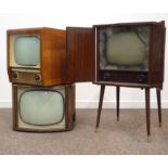 Vintage Pam television in teak case on tapered supports (H92cm),