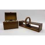 Cats whisker radio in oak case W25cm and a scientific instrument by Pye, Cambridge,