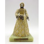 Limited edition Birmingham Mint bronze sculpture of Queen Elizabeth I on onyx plinth by Anna