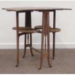 Edwardian oak Monoplane style Sutherland tea table,