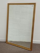 Large rectangular gilt framed wall mirror with bevelled glass (100cm x 130cm),