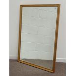 Large rectangular gilt framed wall mirror with bevelled glass (100cm x 130cm),