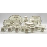 Extensive Wedgwood Kutani Crane table service including Teapot, coffee pot, cream jug, sugar bowl,