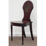 Regency mahogany hall chair,
