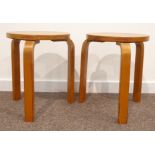 Alvar Aalto for Finmar - Pair stacking stools,