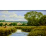 David Morgan (British 1964-): Harvest River Landscape,